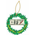 Las Vegas $100 Bill Wreath Ornament w/ Clear Mirrored Back (12 Square Inch)